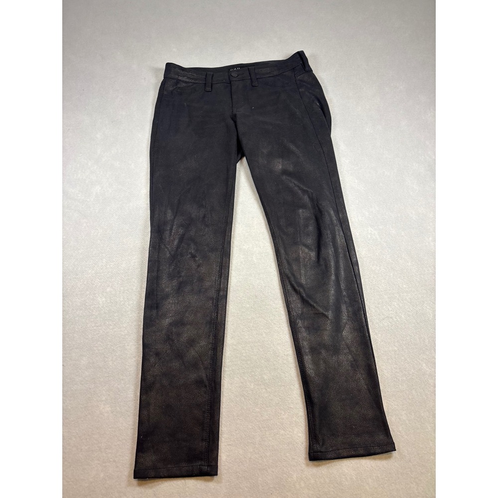 SOLD Design Lab SOHO Super Skinny Coated Black Pants Size 28 Low Rise Edgy Slim